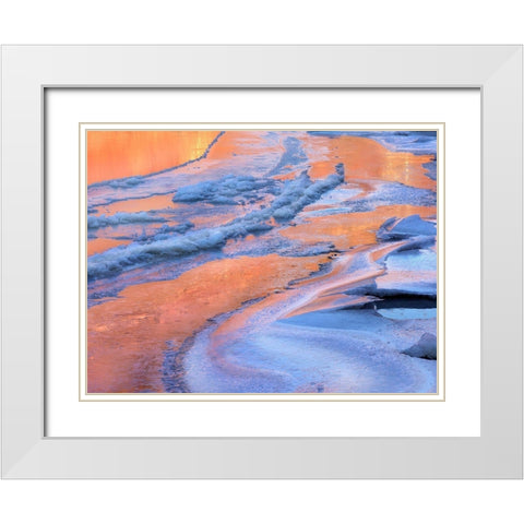 Ice on Colorado River-Cataract Canyon near Moab-Utah White Modern Wood Framed Art Print with Double Matting by Fitzharris, Tim