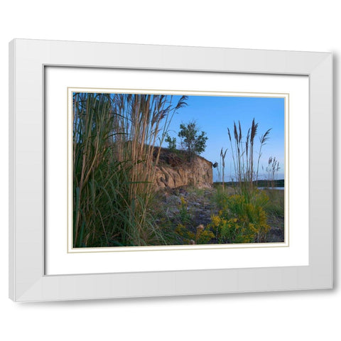 Bluff on Wilson Lake-Kansas White Modern Wood Framed Art Print with Double Matting by Fitzharris, Tim