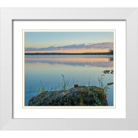 Yellowstone Lake-Yellowstone National Park-Wyoming-USA White Modern Wood Framed Art Print with Double Matting by Fitzharris, Tim