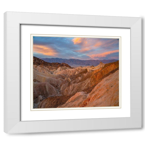 Zabriskie Point-Death Valley National Park-California-USA White Modern Wood Framed Art Print with Double Matting by Fitzharris, Tim