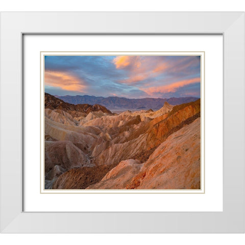 Zabriskie Point-Death Valley National Park-California-USA White Modern Wood Framed Art Print with Double Matting by Fitzharris, Tim
