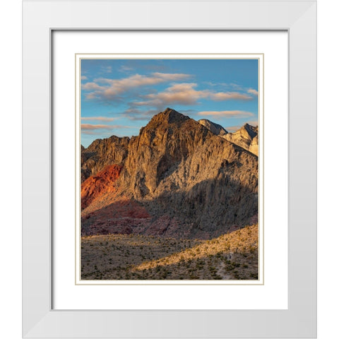 Calico Hills-Red Rock canyon National Conservation Area-Nevada White Modern Wood Framed Art Print with Double Matting by Fitzharris, Tim