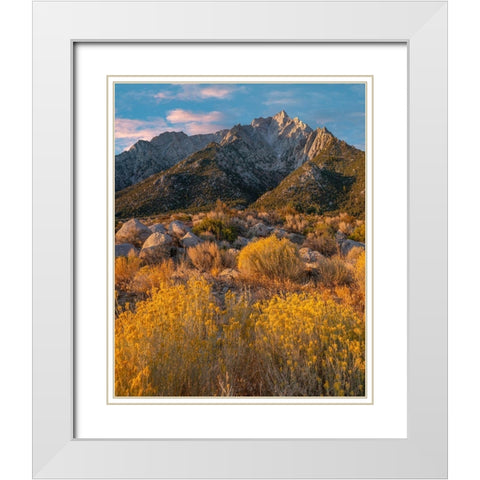 Lone Pine Peak-Eastern Sierra-California-USA White Modern Wood Framed Art Print with Double Matting by Fitzharris, Tim