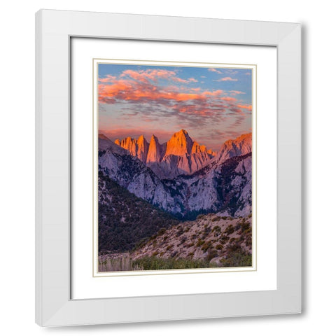 Mount Whitney-Sequoia National Park Inyo-National Forest-California White Modern Wood Framed Art Print with Double Matting by Fitzharris, Tim