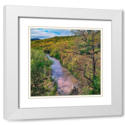 Mulberry National Wild and Scenic River White Modern Wood Framed Art Print with Double Matting by Fitzharris, Tim