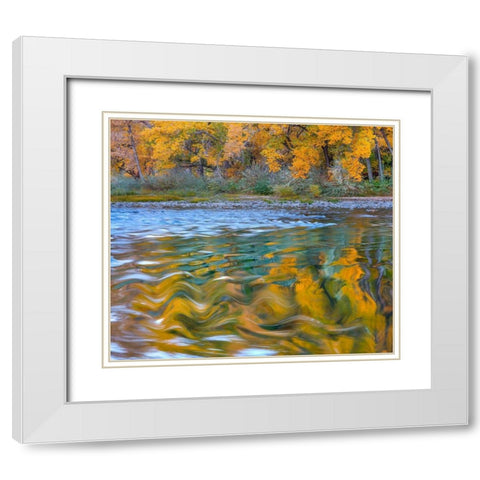 Ripples in the Rio Grande White Modern Wood Framed Art Print with Double Matting by Fitzharris, Tim