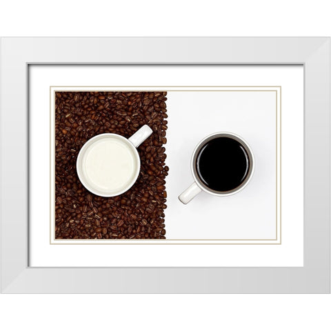 Yin and Yang White Modern Wood Framed Art Print with Double Matting by Lavsen, Gert