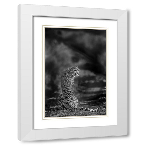 The look back White Modern Wood Framed Art Print with Double Matting by Marx, Jaco