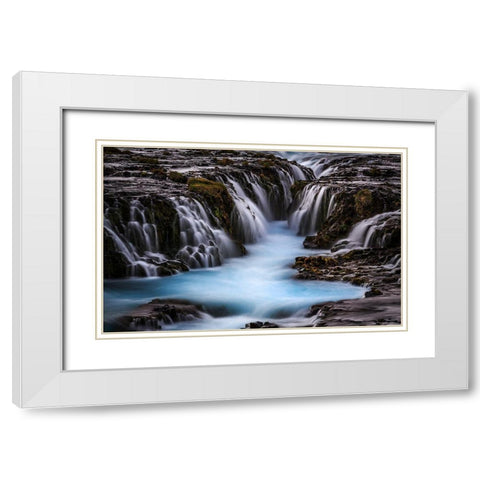 The Blue Beauty White Modern Wood Framed Art Print with Double Matting by Bogaerts, Sus