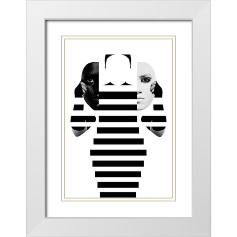 Space White Modern Wood Framed Art Print with Double Matting by Behazeen