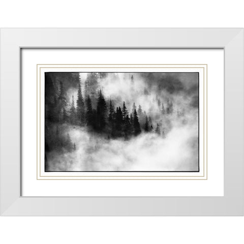 Agharta III White Modern Wood Framed Art Print with Double Matting by Stefan, Jacek