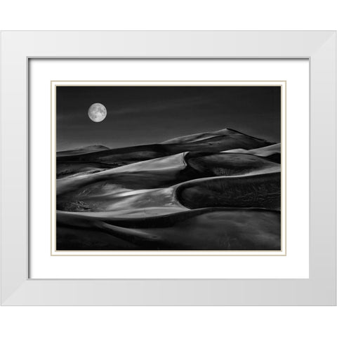 The night walked down the sky White Modern Wood Framed Art Print with Double Matting by Depaepe, Yvette