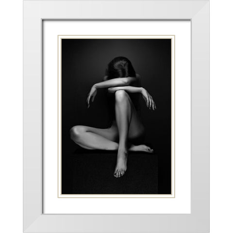 Eszter White Modern Wood Framed Art Print with Double Matting by Kiss, Jozef