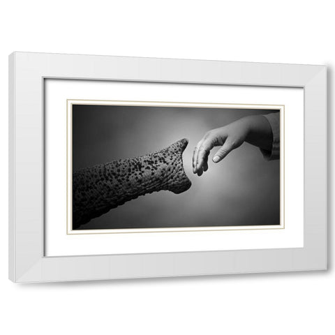 WALKING TOGETHER White Modern Wood Framed Art Print with Double Matting by Wenner-Braun, Antje