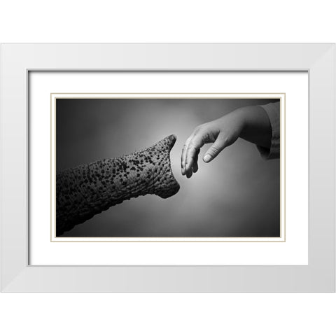 WALKING TOGETHER White Modern Wood Framed Art Print with Double Matting by Wenner-Braun, Antje