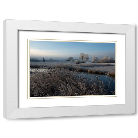Cold White Modern Wood Framed Art Print with Double Matting by Pauli, Nina