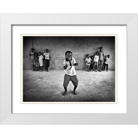 The performer White Modern Wood Framed Art Print with Double Matting by Apers, Marc