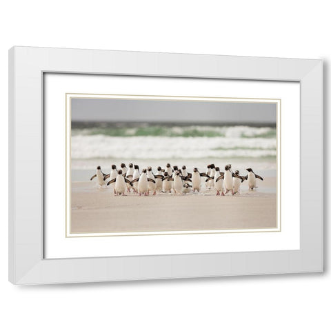 Desembarco White Modern Wood Framed Art Print with Double Matting by Gil Raga, Joan