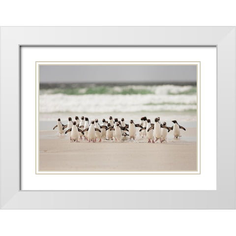 Desembarco White Modern Wood Framed Art Print with Double Matting by Gil Raga, Joan