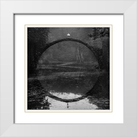 Ring White Modern Wood Framed Art Print with Double Matting by Kozlowski, Lukasz
