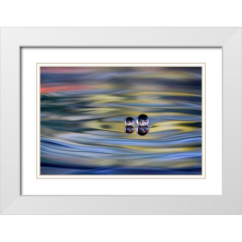 OO White Modern Wood Framed Art Print with Double Matting by Sutanto, Sugeng