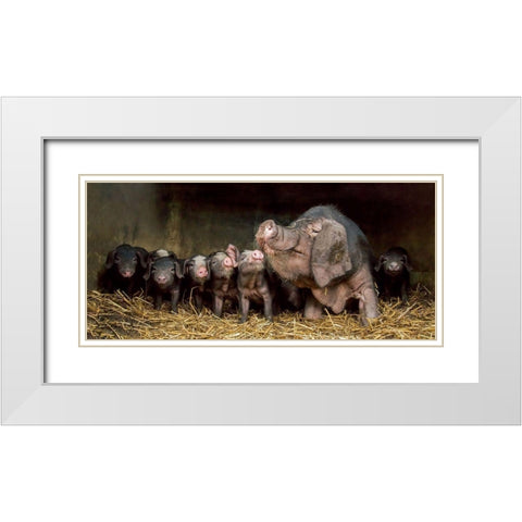 The wrinkled ones White Modern Wood Framed Art Print with Double Matting by Van Den, Gert