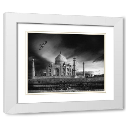 the banks of the Jamuna river White Modern Wood Framed Art Print with Double Matting by Flour, Piet