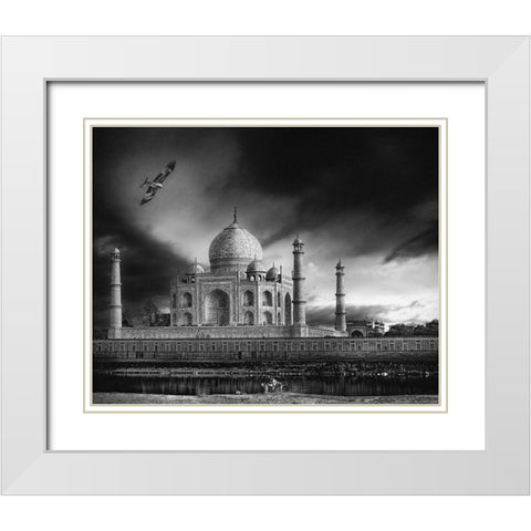 the banks of the Jamuna river White Modern Wood Framed Art Print with Double Matting by Flour, Piet
