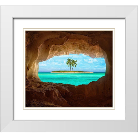 Paradise White Modern Wood Framed Art Print with Double Matting by Anderson, Matt