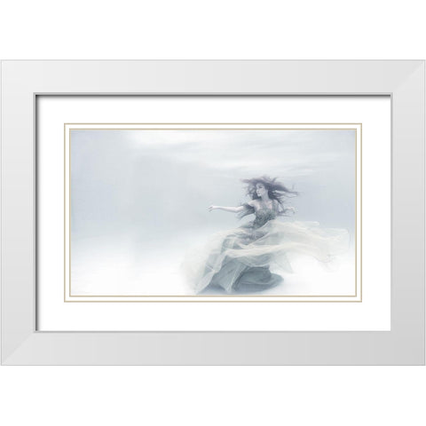 shape of a sound White Modern Wood Framed Art Print with Double Matting by Afandi, Yusuf