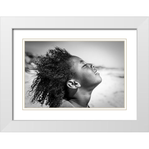 Feeling the sun and wind White Modern Wood Framed Art Print with Double Matting by Salgado Gispert, Gloria