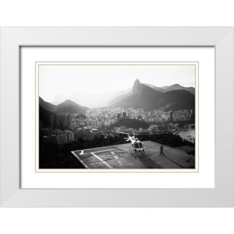 Rio White Modern Wood Framed Art Print with Double Matting by Virgone, Marco