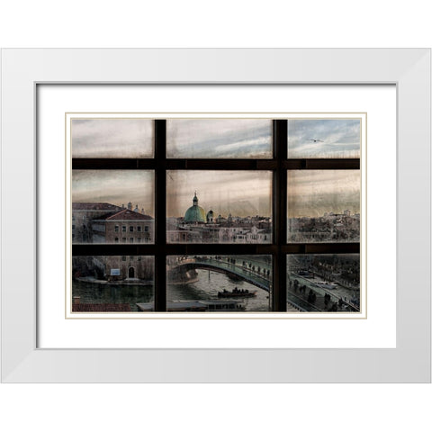 Venice Window White Modern Wood Framed Art Print with Double Matting by Marini, Roberto