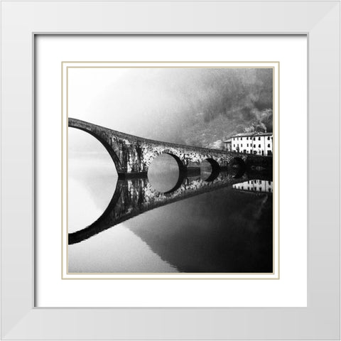 devils bridge White Modern Wood Framed Art Print with Double Matting by Maffei, Franco