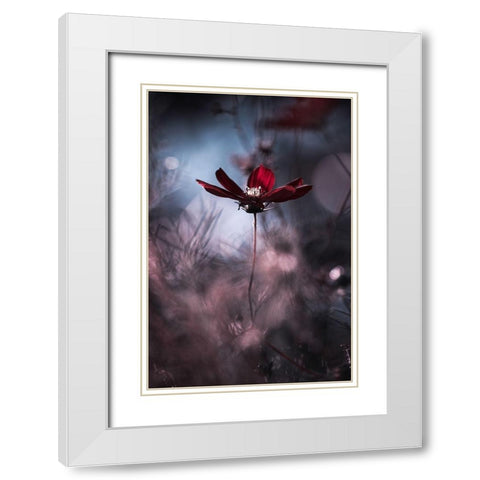 Tenue de soiree White Modern Wood Framed Art Print with Double Matting by Bravin, Fabien