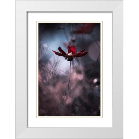 Tenue de soiree White Modern Wood Framed Art Print with Double Matting by Bravin, Fabien