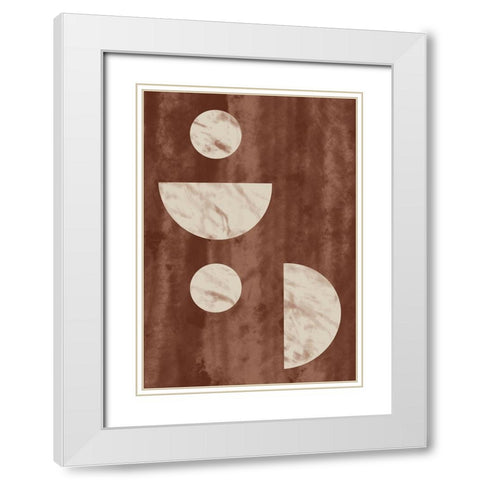 Geo Marble White Modern Wood Framed Art Print with Double Matting by Artographie Studio