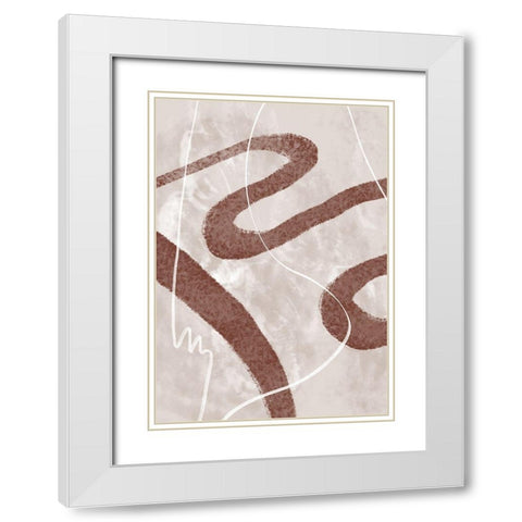 Abstract Fuzz 02 White Modern Wood Framed Art Print with Double Matting by Artographie Studio