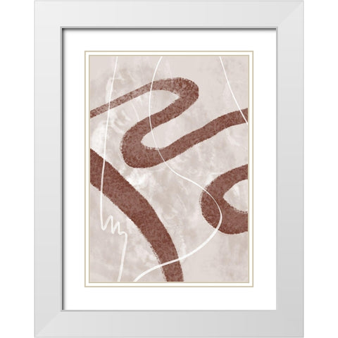 Abstract Fuzz 02 White Modern Wood Framed Art Print with Double Matting by Artographie Studio