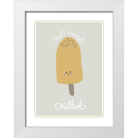 Chilled Ice Cream White Modern Wood Framed Art Print with Double Matting by Artographie Studio