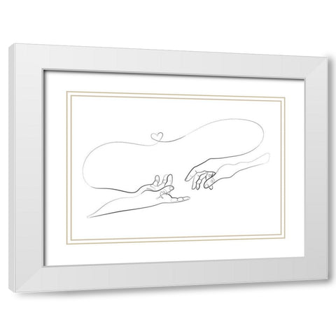 Touch of Love White Modern Wood Framed Art Print with Double Matting by Artographie Studio