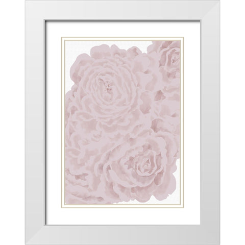 Bed of Roses White Modern Wood Framed Art Print with Double Matting by Artographie Studio
