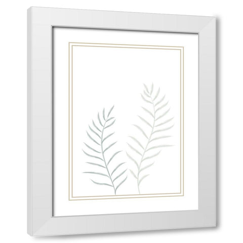 Pale Plants White Modern Wood Framed Art Print with Double Matting by Artographie Studio