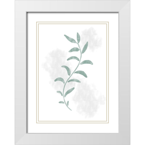 Jazzy Leaves White Modern Wood Framed Art Print with Double Matting by Artographie Studio