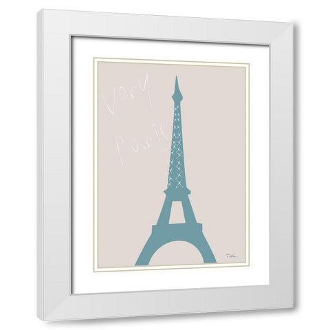 Very Paris White Modern Wood Framed Art Print with Double Matting by Artographie Studio