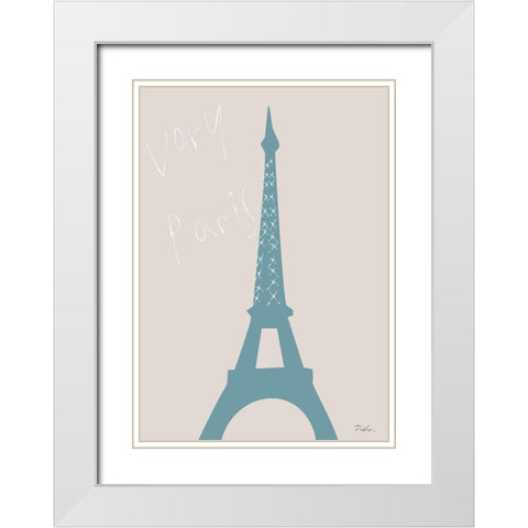 Very Paris White Modern Wood Framed Art Print with Double Matting by Artographie Studio