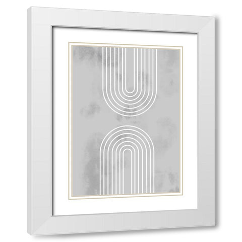 Archs in Ice White Modern Wood Framed Art Print with Double Matting by Artographie Studio