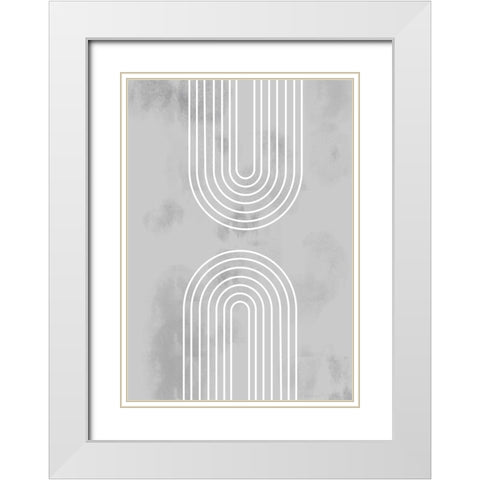Archs in Ice White Modern Wood Framed Art Print with Double Matting by Artographie Studio