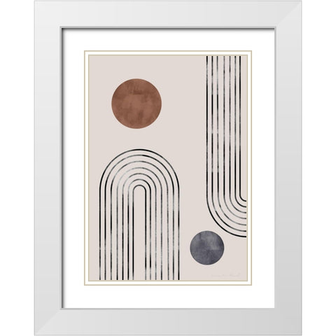 Archs and Buds White Modern Wood Framed Art Print with Double Matting by Artographie Studio