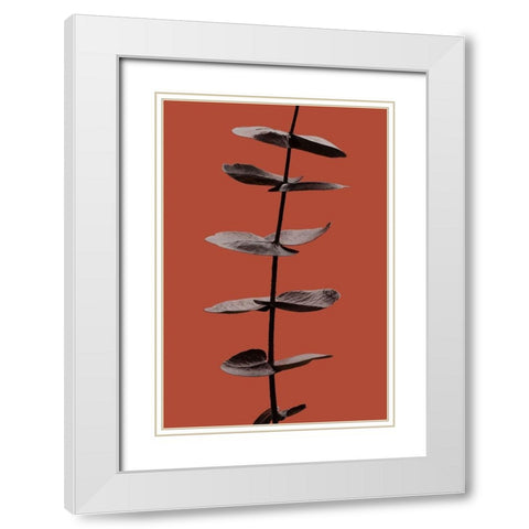 Eucalyptus Rust 03 White Modern Wood Framed Art Print with Double Matting by Artographie Studio